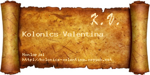 Kolonics Valentina névjegykártya